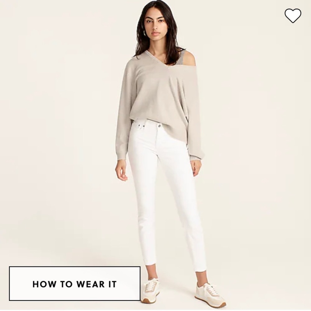J.Crew 8" toothpick jean in white